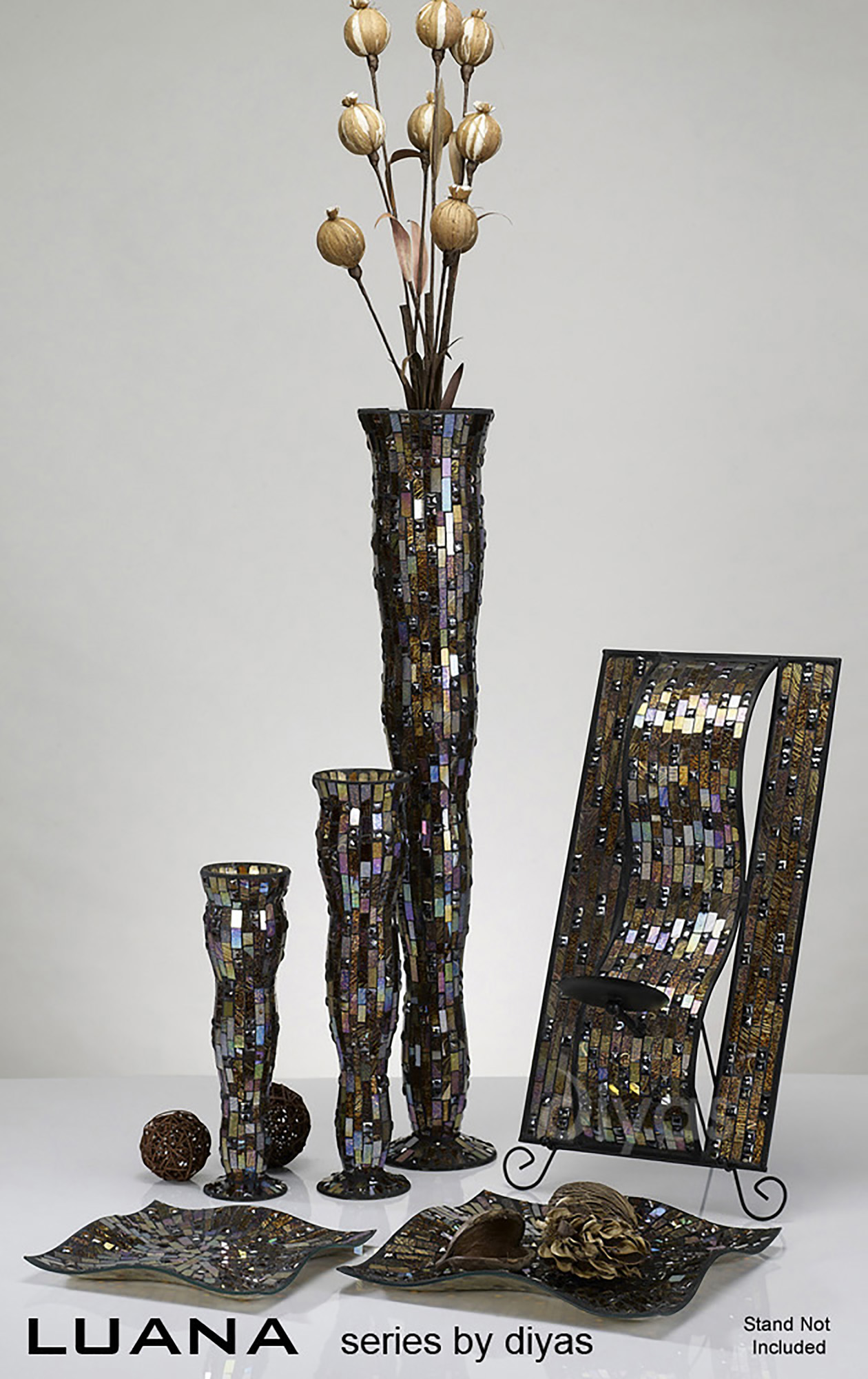 Luana Mosaic Art Glassware Diyas Home Tea Light Holders